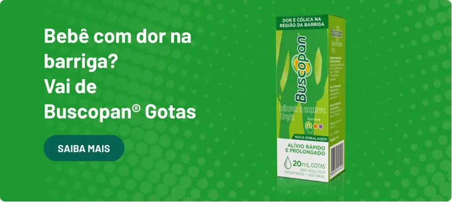 Bebê com dor na barriga? Vai de Buscopan Gotas