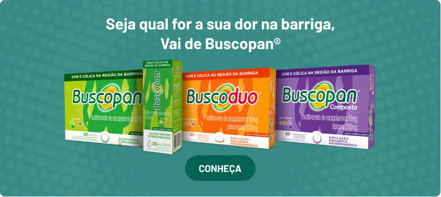 Seja qual for a sua dor na barriga, Vai de Buscopan