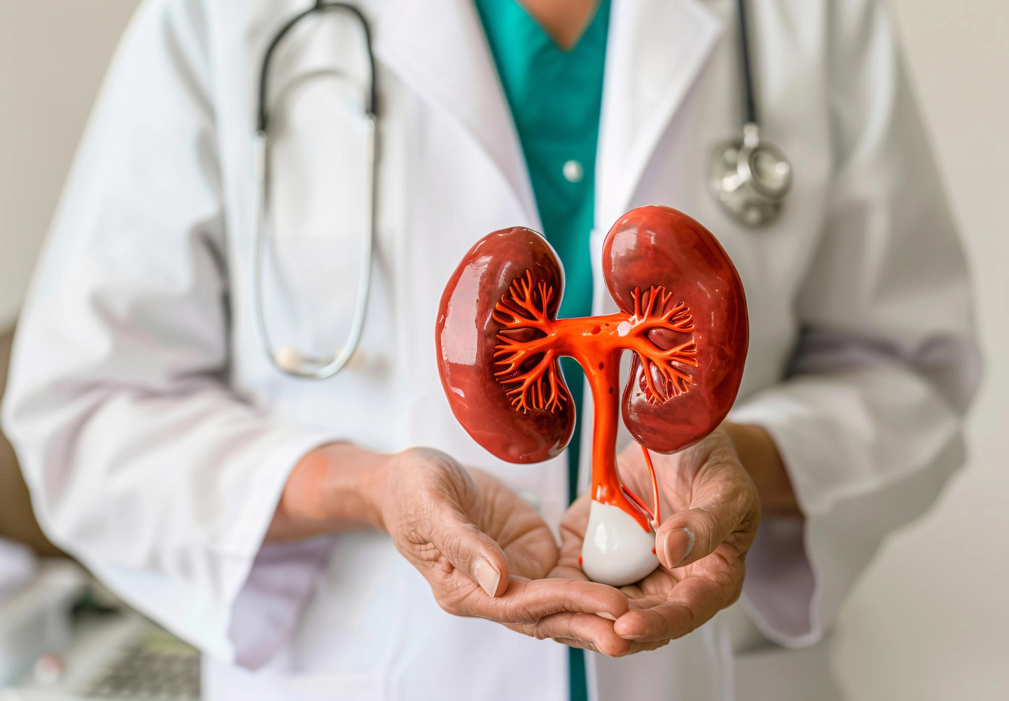 Imagem do post médico segurando representação de rins