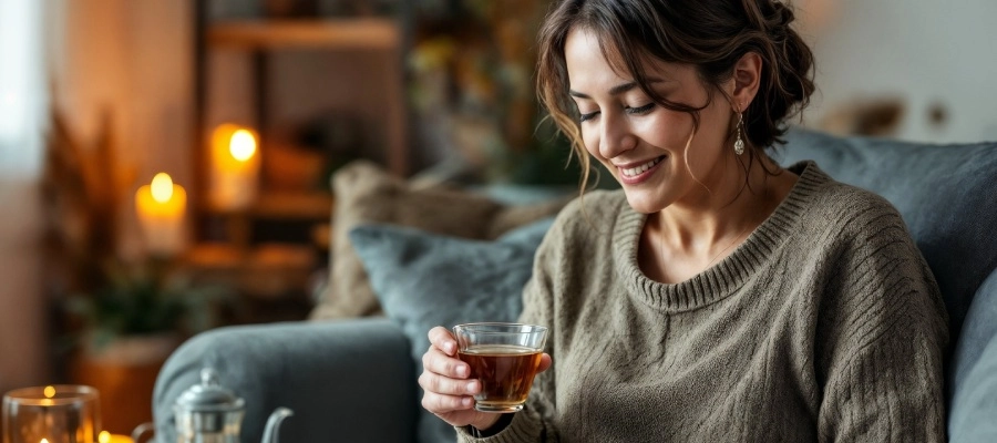 Imagem do post mulher tomando chá para refluxo