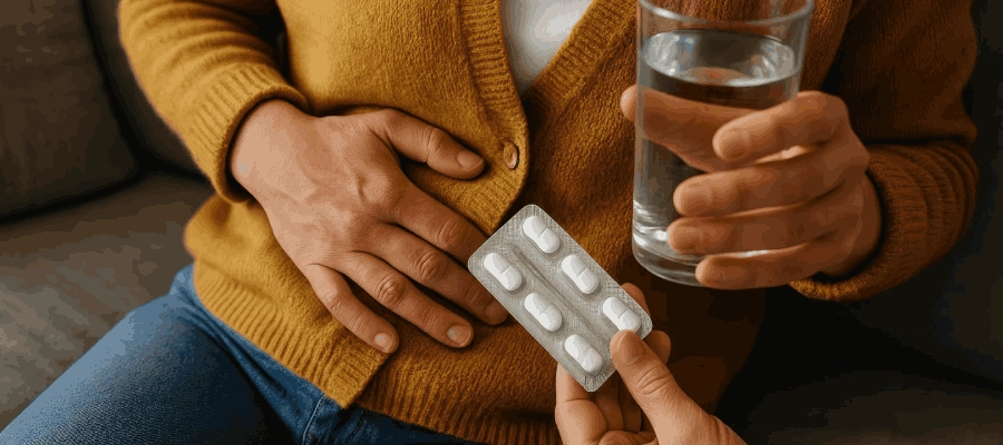 Imagem do post mulher com dor na barriga não sabe se toma dipirona ou paracetamol